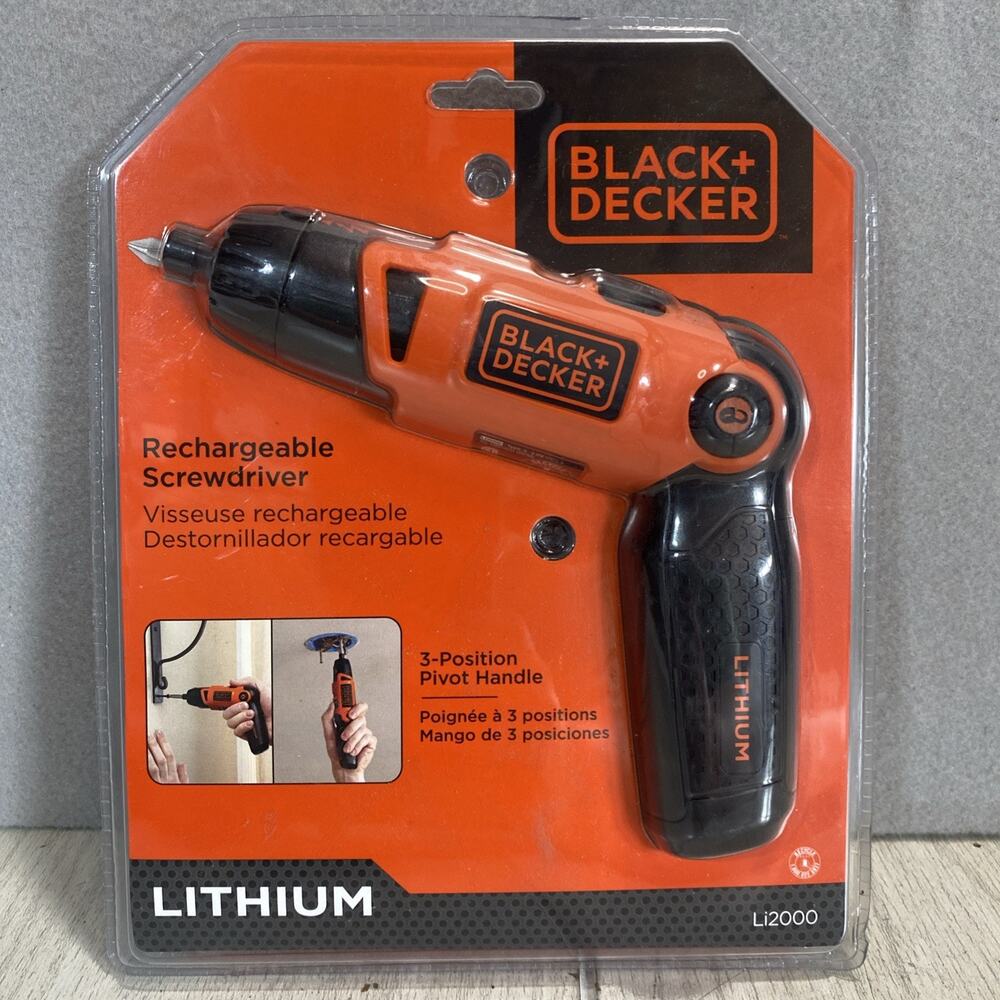 BLACK+DECKER LI2000 3.6V Li-Ion Rechargeable Screwdriver w/ Charger & Bits NEW
